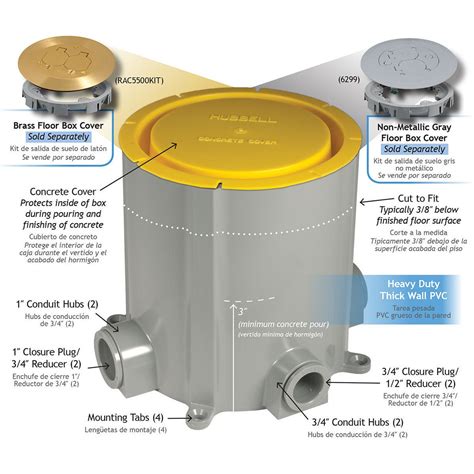 hubbell floor box diagram